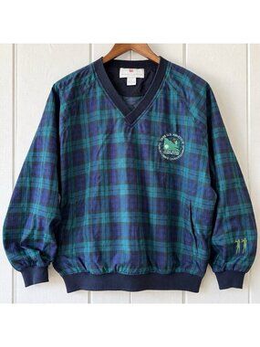 VTG 1995 US Amateur Golf Windbreaker Thomas E Wilson Plaid 90s Pullover Mens L